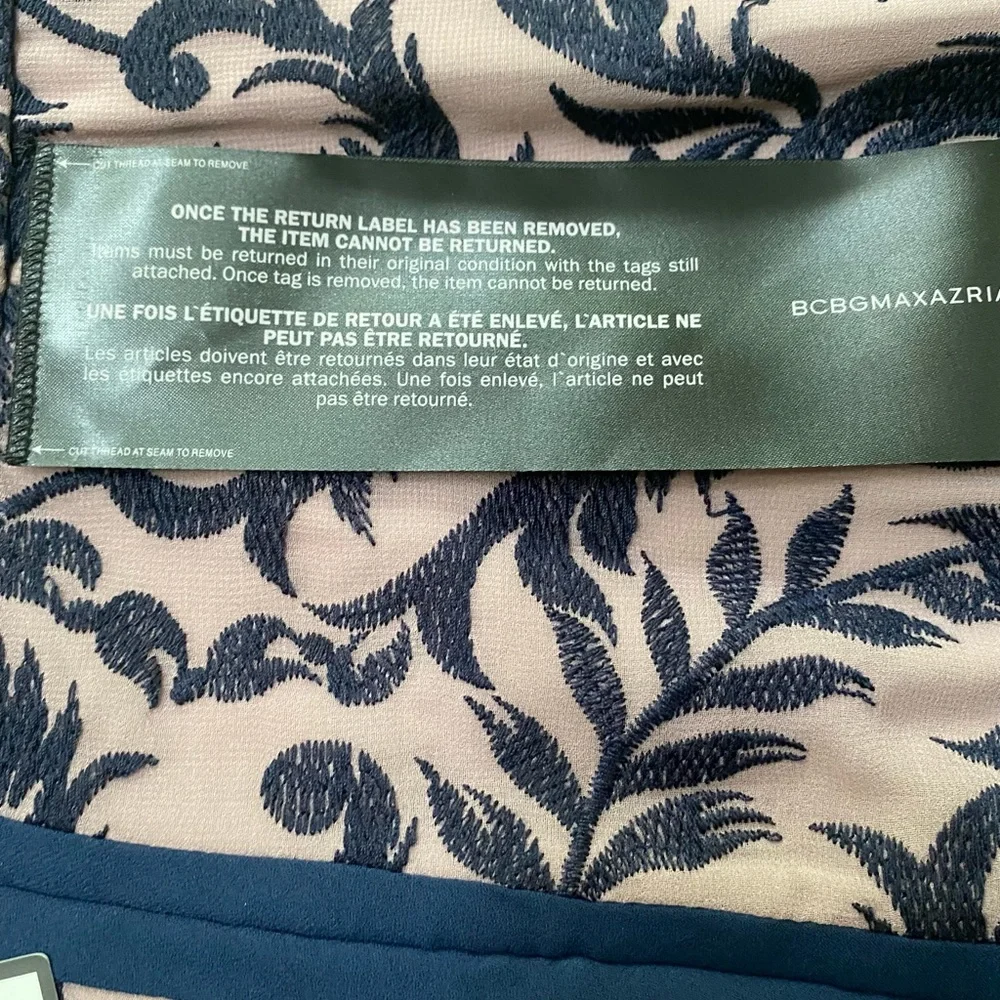 BCBG Maxazria Halter Dress  Embroidered Lavender/Blue  Size 8 New With Tags - Picture 6 of 7